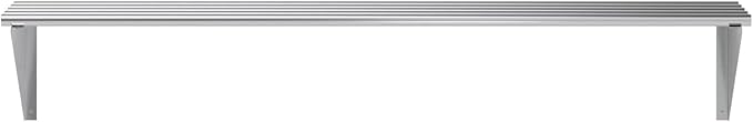 Premium Stainless Steel Tubular Wall Shelf – 14" D x 60" L | NSF Certified | Commercial Equipment & Appliance Shelf for Kitchen, Garage, Utility Room
