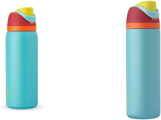 Owala FreeSip Insulated Stainless Steel Water Bottles with Straw, 32 Oz and 24 Oz, Summer Sweetness