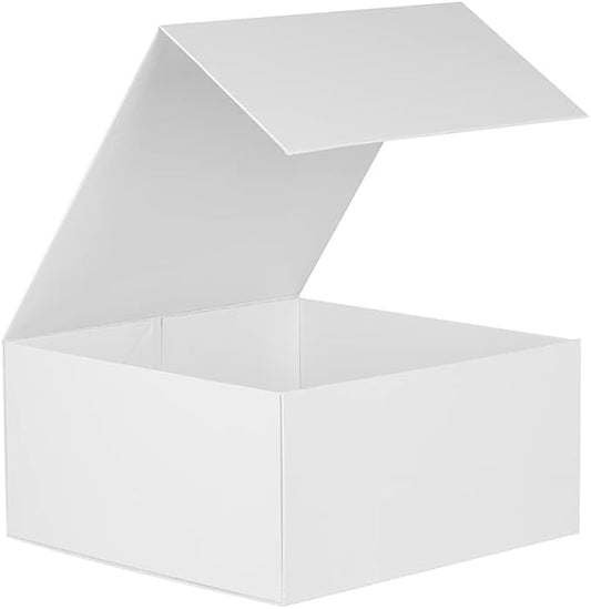 White Gift Boxes 16 Pack,Collapsible Gift Box with Lid Magnetic Closure,Packaging for Small Business, Parties, Boutiques, Bridesmaid Wedding, Jewelry store, Apparel, Retail Bulk 10x10x5 inch