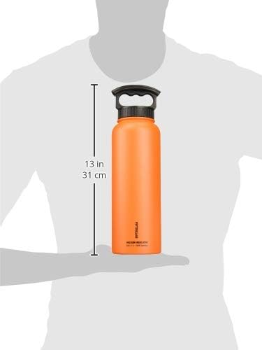 FIFTY/FIFTY Double Wall Vacuum Insulated Water Bottle, Stainless Steel, Wide Mouth with Three Finger Cap