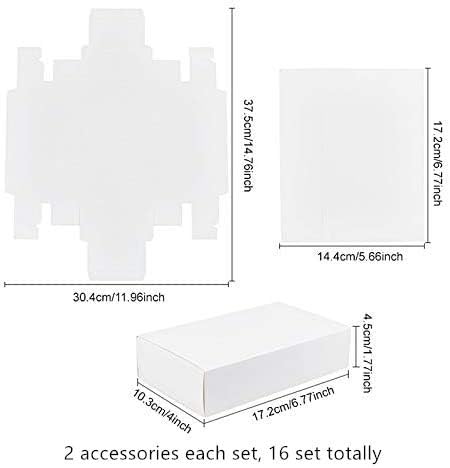 BENECREAT 16 Pack Kraft Paper Drawer Box 6.5x4.5x1.7 Festival Gift Wrapping Boxes Soap Jewelry Candy Weeding Party Favors Gift Packaging Boxes, White