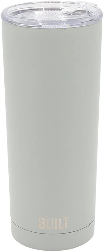 Built 20 Ounce Double Wall Vacuum Sealed Stainless Steel Coffee and Water Tumbler Easy to Clean Tritan Lid with Rotating Splash Guard, Storm Gray,5286360 (Pack of 9)