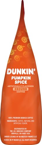 Dunkin' Medium Roast Pumpkin Spice Flavored Ground Coffee, 11 Ounce
