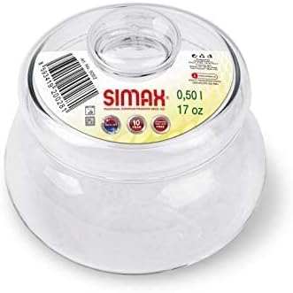SIMAX Borosilicate Glass Sugar Bowl with Lid, 16 Ounce, Clear, Durable, Dishwasher Safe, Classic Style, Sugar Container, Coffee Beans, Nuts, Tea, Spices Holder, Made in Czech Republic