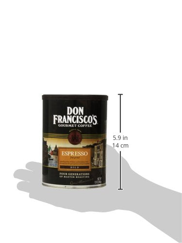 Don Francisco's Premium Espresso Dark Roast Ground Coffee: Rich, Aromatic 100% Arabica Beans - Family Crafted Flavored Coffee for a Delightful Morning Brew (12 oz Can)