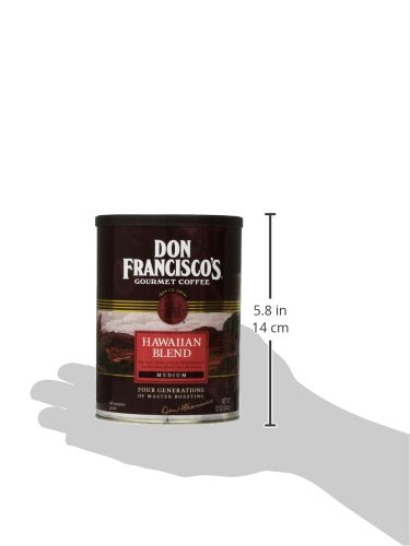 Don Francisco's Premium Hawaiian Blend Ground Coffee, 10% Hawaiian, Rich Flavor, Floral Aroma, Fruity Notes, 3-Pack (12 oz Recyclable Cans)