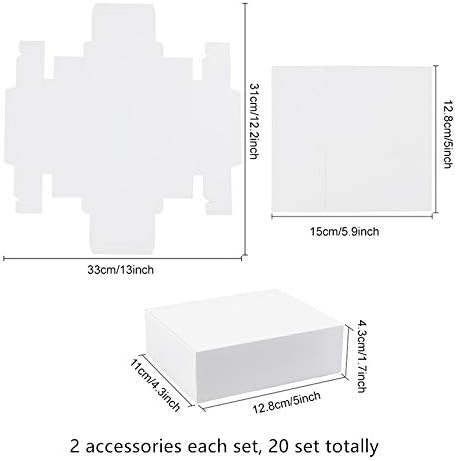 BENECREAT 20 Pack Kraft Paper Drawer Box 5x4.5x1.7 Festival Gift Wrapping Boxes Soap Jewelry Candy Weeding Party Favors Gift Packaging Boxes, White