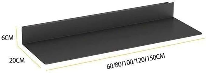 LED Floating Wall Shelves, Metal Display Shelves, Wall-Mounted Storage Units for Home, Office, & Commercial Use, Steel Plate Design, 100x20x6CM