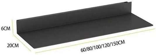 LED Floating Wall Shelves - Metal Display Shelves, Wall-Mounted Storage for Home, Office & Commercial Use - Stylish Steel Plate Design (100x20x6CM)