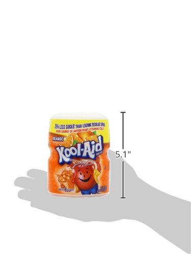 Kool-Aid Drink Mix, Sugar Sweetened Orange, 19-Ounce Container (Pack of 4)