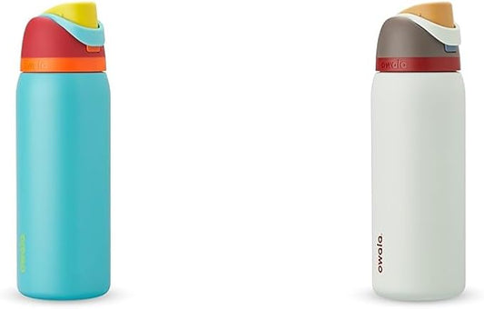 Owala FreeSip 32 Oz Insulated Stainless Steel Water Bottles with Straw, Summer Sweetness & Boneyard Prints