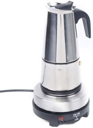 Espresso Coffer Maker Stainless Steel Moka Coffee Pot With Electric Stove Stovetop Expresso Percolator Easy To Clean Italian Cooker Induction Portable Cafeteria Classic Cafe Silver (6 cup)