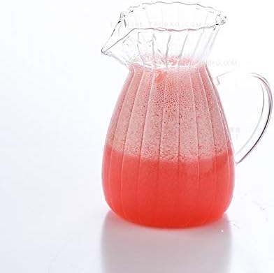 CHOOLD Creative Embossed Stripe Clear Crystal Glass Creamer Pitcher/Serving Pitcher/Sauce Pitcher/Milk Coffee Creamer Jug for Kitchen(15 oz)