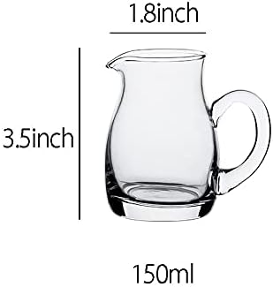 2pcs Glass Creamer Pitcher Sauce Serving Pitcher Milk Creamer Jug,150ml