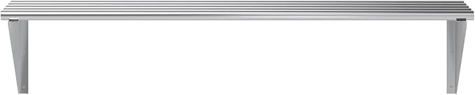 Premium Stainless Steel Tubular Wall Shelf – 14" D x 48" L | NSF Certified | Equipment & Appliance Wall Shelf for Kitchen, Restaurant, Utility Room