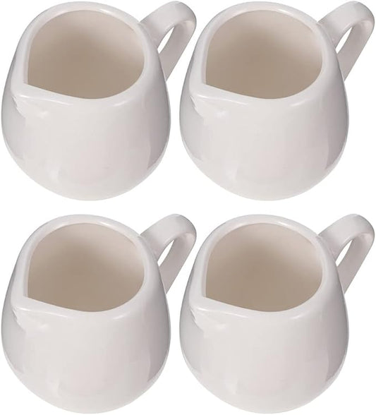 YARNOW Mini Ceramic Creamer Jug with Handle 1.6 Oz Porcelain Milk Pitcher for Coffee Tea Cream Sauce Serving Small Stoneware Milk Cup