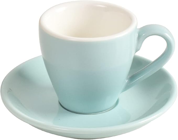 ionEgg Porcelain Espresso Cup with Saucer, Espresso shot Cup, 80ml/2.7Oz, Blue