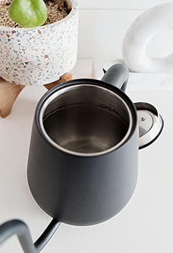 Soma Stainless Steel Gooseneck Coffee & Tea Kettle, Black, 1 Liter, Stovetop