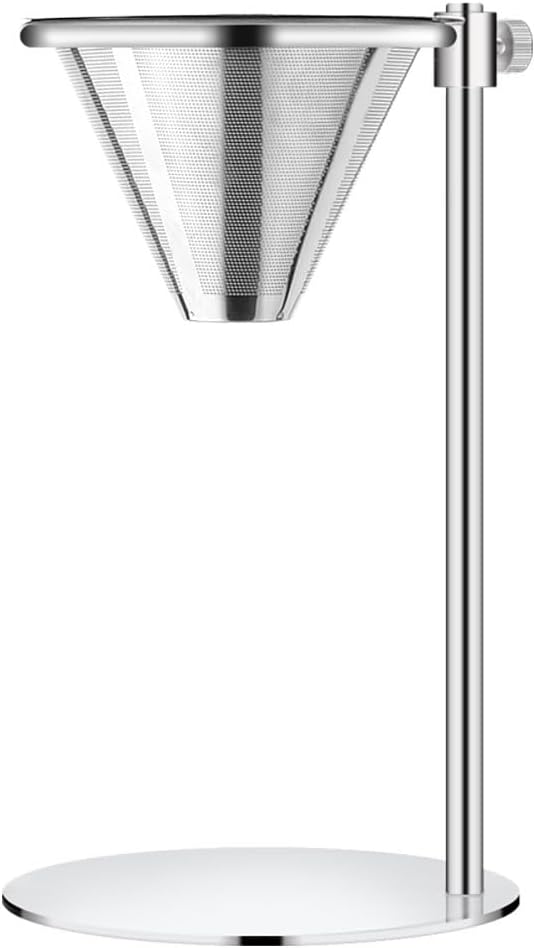 Bevansol Stainless Steel Pour Over Coffee Maker, Adjustable Stand, Double-layer Filter