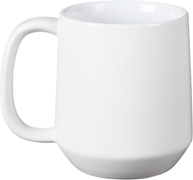 Miicol 16 oz Large Ceramic Coffee Mug, Tea, Mulled Drinks Cup, Gift for Office Staff or Home Using, Microwave and Dishwasher Safe, Frosted Surface, White