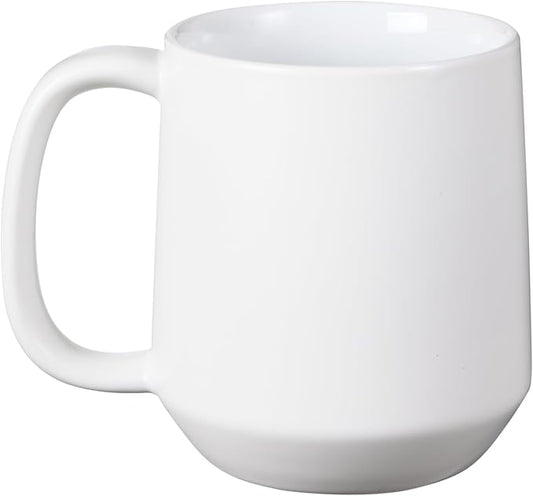 Miicol 16 oz Large Ceramic Coffee Mug, Tea, Mulled Drinks Cup, Gift for Office Staff or Home Using, Microwave and Dishwasher Safe, Frosted Surface, White