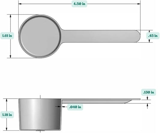 Supplement and Supply 32 mL (32 CC | 1.08 Oz.) Long Handle Scoop for Coffee, Protein Powder, Pet Food, Spices, Grains, Dry Goods – Food-Grade BPA-Free Plastic Measuring Spoon (Pack of 1)