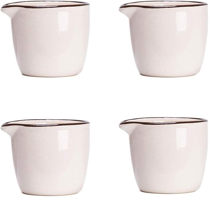CHOOLD Colorful Mini Ceramic Milk Creamer Jug, Coffee/Milk/Sauce Pitcher 4Pcs