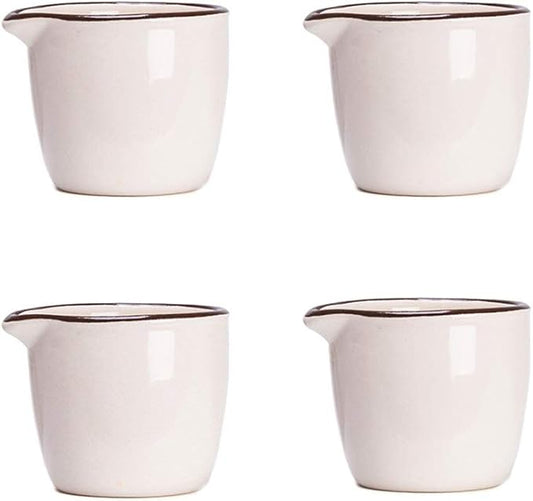 CHOOLD Colorful Mini Ceramic Milk Creamer Jug, Coffee/Milk/Sauce Pitcher 4Pcs