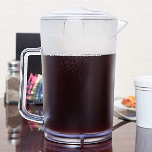 G.E.T. P-3064-1-CL-EC Heavy-Duty Shatterproof Plastic 2 Quart Pitcher with Lid, BPA Free (64 Ounce), Clear