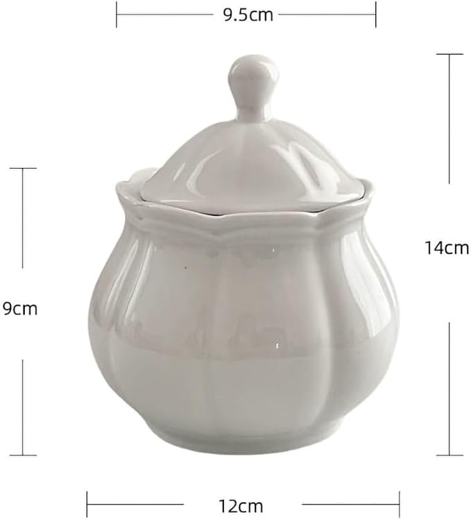 WAIT FLY Vintage Embossed Ceramic Creamer and Sugar Bowl Set, Cream Pitcher, Sugar Bowl with Lid, Coffee Serving Set-White-Creamer Bowl Set