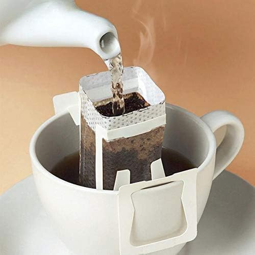 100 Pcs Premium Coffee Filter Paper Bags Disposable Single Serve Drip Coffee Bags with Hanging Ears, Fast Brewing, Mess-Free Design for Travel, Camping, Home & Office Use