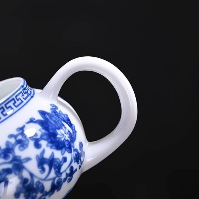 Ceramic Blue and White Creamer Pitcher for Sauces Salad Coffee Milk Tea,8oz,250ml
