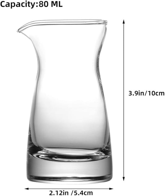 Gatuida Glass Creamer Pitcher 2pcs Milk Creamer Jug Sauce Serving Pitcher Wine Carafe Glass Mini Carafe 80ml Whiskey Decanter for Wine Dinner Parties Tastings Bars Restaurants, 10.00X5.40X5.40CM