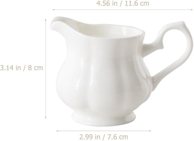 Ceramic Milk Pot 8Oz Heat-Resistant Creamer Pitcher with Spout Practical Milk Cup for Coffee Tea Sauce and Juice Serving