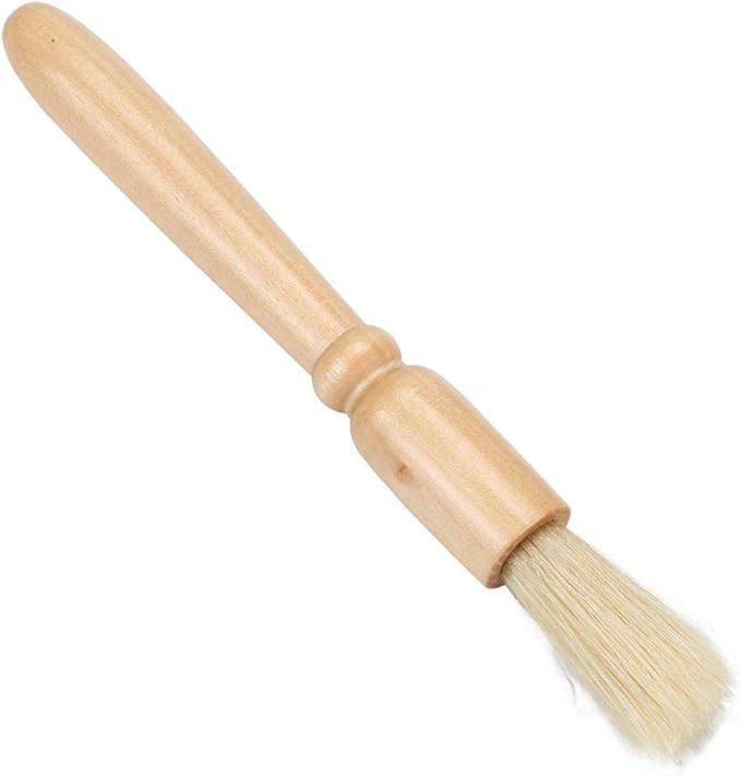 Coffee Grinder Cleaning Brush + Coffee Brush Wood Handle & Natural Bristles Pastry Brush