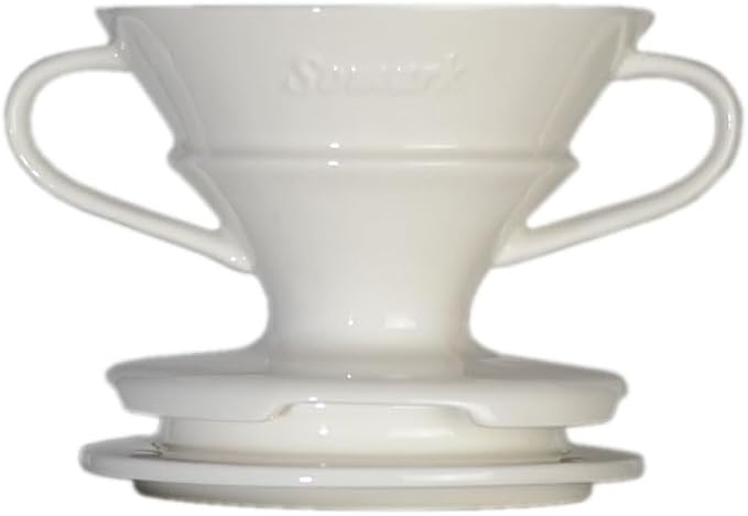 Pour Over Coffee Dripper Set V60#2 Ceramic Dripper + Dripping Tray (Double Handle)