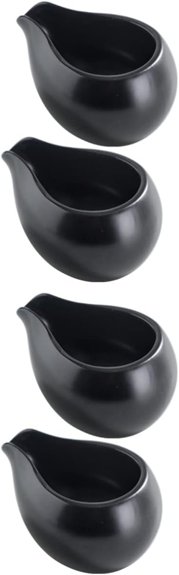 HANABASS Ceramic Milk Jugs Set of 4 Small Porcelain Creamer Pitchers for Coffee Tea Sauce and Salad Dressing Lightweight Portable Kitchen Cups for Dining Entertaining