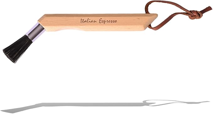 Valentino Garemi Coffee Machine Cleaning Brush – Natural Bristle Espresso & Grinder Cleaning Tool – Wooden Handle – Made in Germany