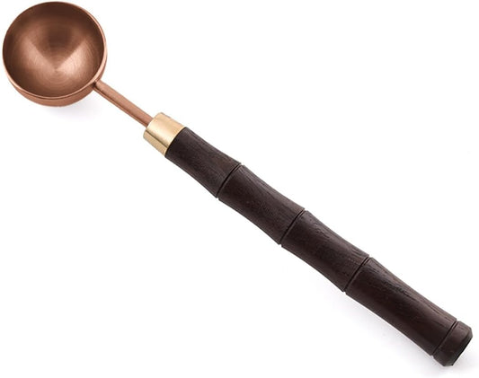 Ebony Wood Handle Coffee Spoon – Exquisite and Portable Stainless Steel Spoon with Long-Handled for Coffee (Rose Glod, 5g Capacity)