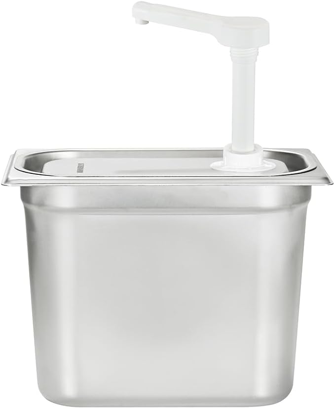 VITASUNHOW Condiment Pump Station, Sauce Dispenser Pump Seasoning Condiment Squeeze Pump Container with Base Removable Tanks,for Casual Fast Food, Western Restaurant (PP1055)