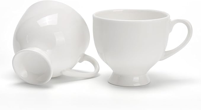 No Name No Seal Ceramic Espresso Cups Set of 2，3.3oz Demitasse Cups with Handle,Bone china coffee Mugs