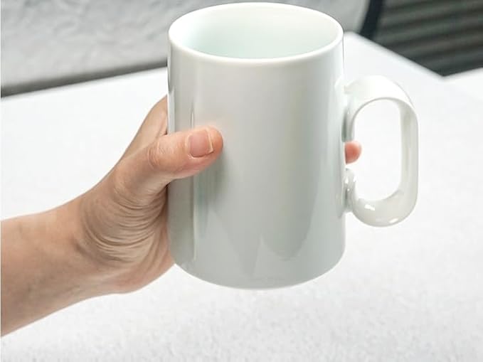 EurtAuro Designer's original handmade ceramic coffee mugs，Ceramics tea cup for office and home，Birthday, Valentine's gifts for men and women，mugs with lid，14.2oz (Misty blue)