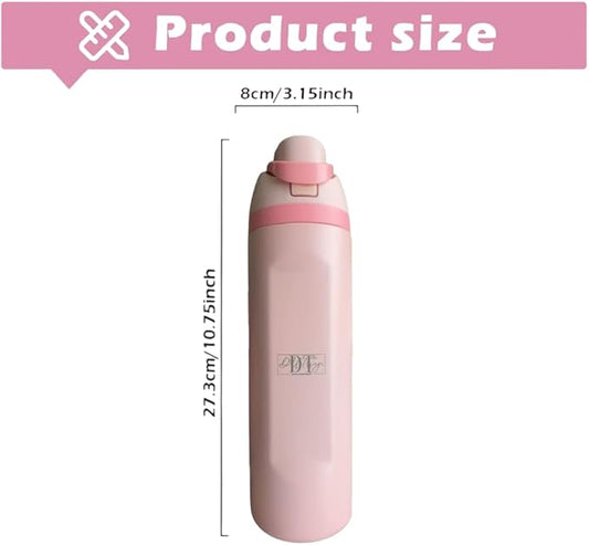 DUTHINGS Insulated Stainless Steel Water Bottle with Straw, 24 oz, Reusable Sports and Travel Bottle for School, Kids, and Outdoors - Leakproof and BPA-Free (PINK)