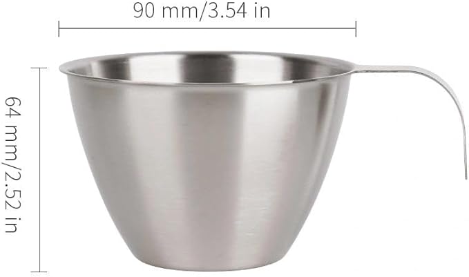 200ml watchget Stainless Steel Espresso Shot 6.8OZ Measuring Cup with Handle and Inside Scale for Coffee Milk Wine Liquid Measuring Espresso Accessories