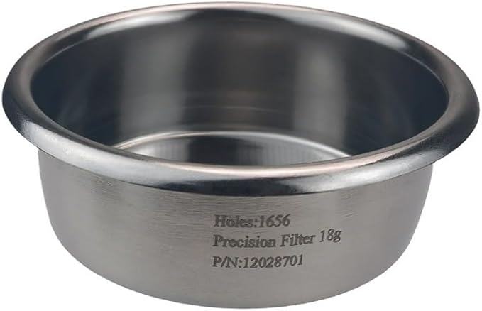 Espresso Accessories, 58mm Espresso Filter Basket (18g Laser Round Hole) – 1656 High-Density Laser-Cut Round Perforations, Ridgeless Design for Efficient Extraction & Richer Flavor