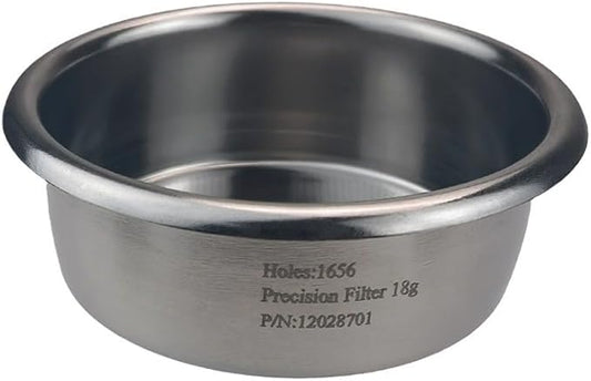 Espresso Accessories, 58mm Espresso Filter Basket (18g Laser Round Hole) – 1656 High-Density Laser-Cut Round Perforations, Ridgeless Design for Efficient Extraction & Richer Flavor