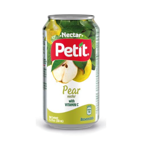 Petit Pear Nectar, 330 ml Cans (Pack of 24) – Refreshing Tropical Fruit Juice Beverage
