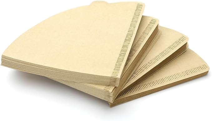 EASTYLIF Disposable Cone Coffee Filters V02-200 Count Unbleached Natural Brown Paper Filters, 2-4 Cup Pour Over & Drip Coffee Makers, Compatible with Conical/V-Shaped Drippers