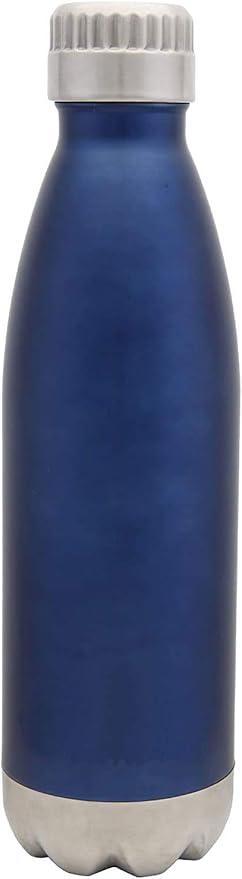 Sweat-free Stainless Steel Reusable Water Bottle (17 oz.) Vacuum Insulated Copper Lined Double-Wall | Keeps Liquids Cold for 24 hrs, Hot for 16 hrs | Eco-friendly, Portable, Leakproof | Vastigo (Navy)