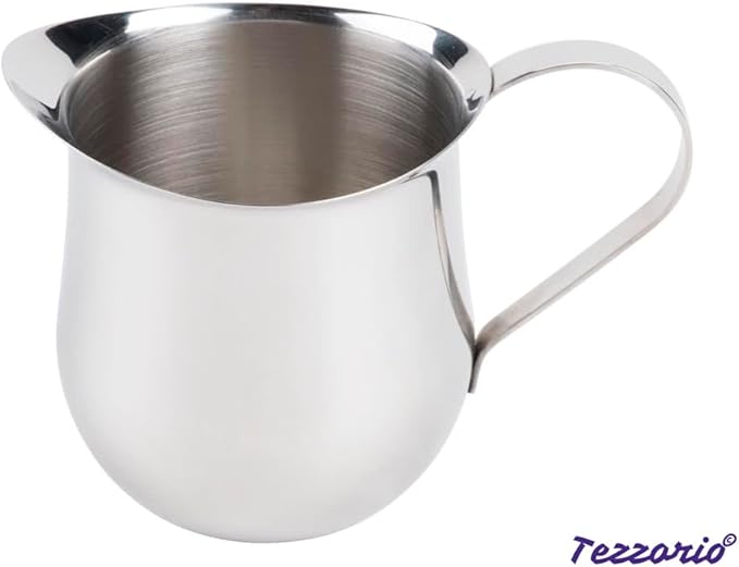 Betolla (6 Pack) 5 oz Stainless Steel Bell Creamer – Bell-Shaped Mini Pitchers for Serving Cream, Milk, Syrups & More
